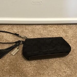 Coach Black Signature wristlet